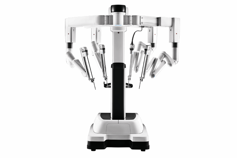 daVinci Surgical Robot on a white background